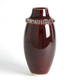 Ruffle Vase-Oxblood- Large-مزهرية كشكش - كبير