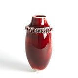 Ruffle Vase-Oxblood- Small-مزهرية كشكش - صغيره
