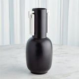Grecian Handled Vase-Matte Black-مزهرية بمقبض إغريقي-أسود غير لامع