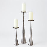 Beacon Candle Holder-Gunmetal- Large-حامل شموع منارة - فضي - كبير