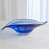 Bent Leaf Bowl-Blue- Large-وعاء ازرق