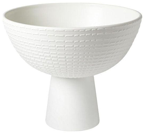 Florentine Footed Bowl-Matte White