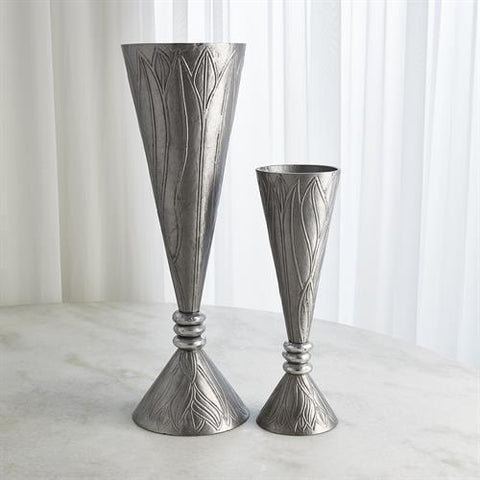 Leaf Vase-Nickel-Small(فازة - نيكل - سمول )