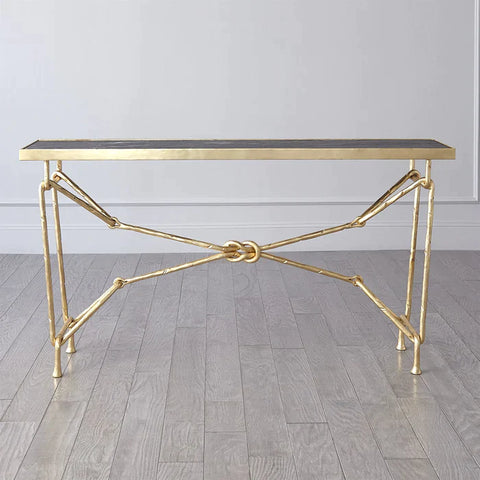 Love Knot Console-Gold Leaf/Black(طاولة مدخل - بلون ورق الذهب /سطح أسود)