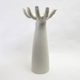 Palma Candle Holder-Matte White-Left(حامل الشمعة بالما - يسار - أبيض غير لامع)