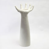 Palma Candle Holder-Matte White-Left(حامل الشمعة بالما - يسار - أبيض غير لامع)