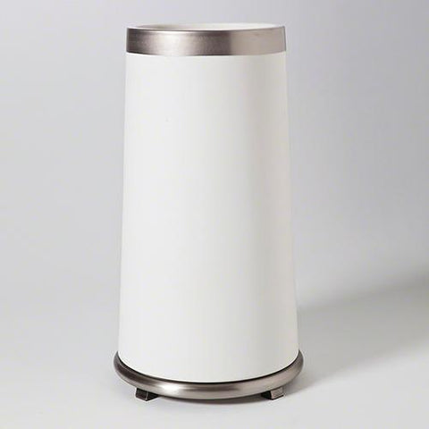 Tall Encircle Vase-White/Platinum(مزهرية أسطوانية مرتفعة - بيضاء محاطة بشريطين من البلاتين)