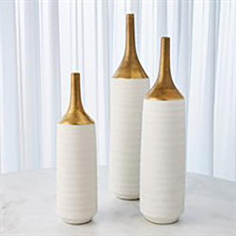 Two-Toned Vase-Gold/White-Small(مزهرية - بلونين ذهبي مع أبيض - صغير)