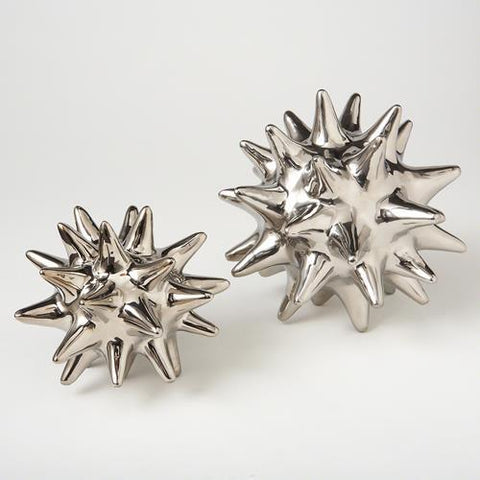 Urchin-Bright Silver-Large(تحفة بشكل نجوم متداخلة - فضية لامعة- كبيرة)