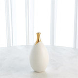 Dipped Golden Crackle/White Slender Vase-Sm