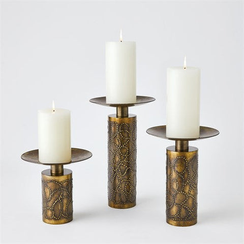 Paten Candle Holder-Antique Brass-Sm