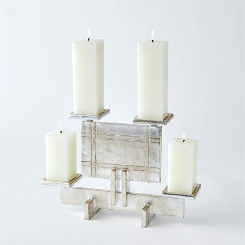 Industrial Era Candleholder-Silver