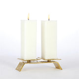 Double Torch Candleholder-Brass