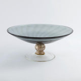 Spiral Palace Footed Bowl-Grey