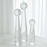 Tower Sphere Obelisk-Spiral Sphere w/Clear Stem-Med