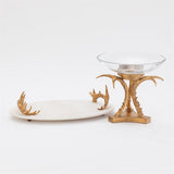 Bowl Holder W/Glass-Gold