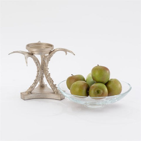 Bowl Holder W/Glass-Silver