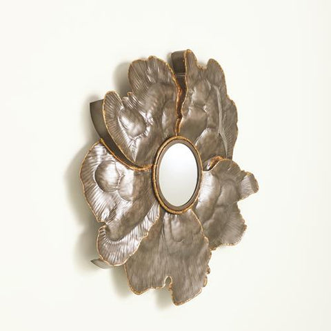 Flower Wall Mirror-Light Gunmetal-Sm