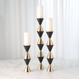 Italian Diamond Candle Holder-Bronze/Brass-Med